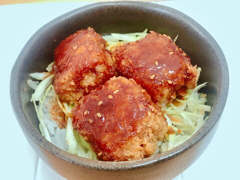 餅カツで味噌カツ丼